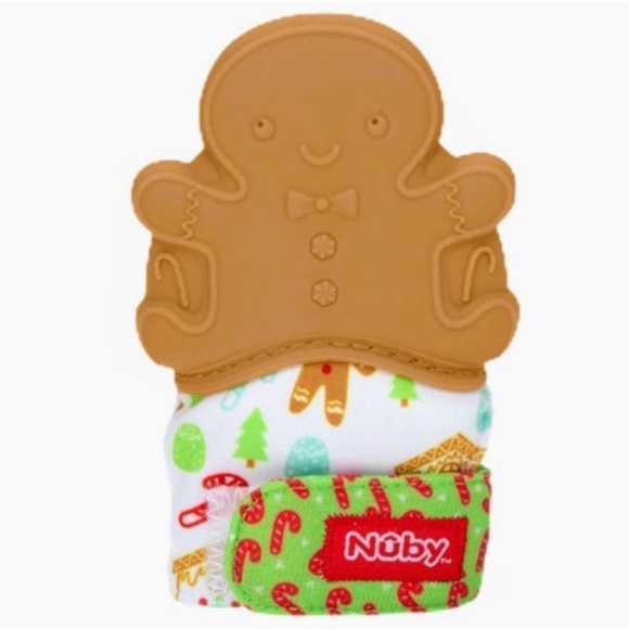 ✨NEW✨ NUBY GINGERBREAD TEETHING MITTEN - Picture 1 of 4